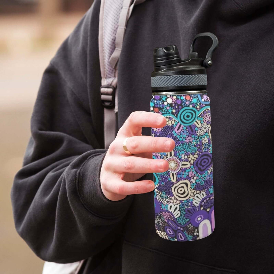 Insulated Water Bottle with Dual-Use Lid (18oz)