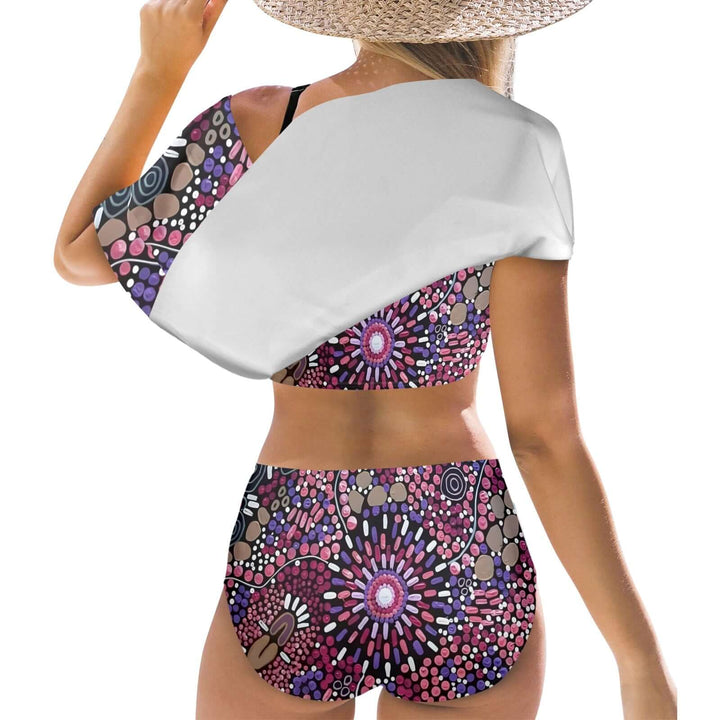 Women's Ruffle Off Shoulder Bikini Swimsuit - Walkaboutgirl 