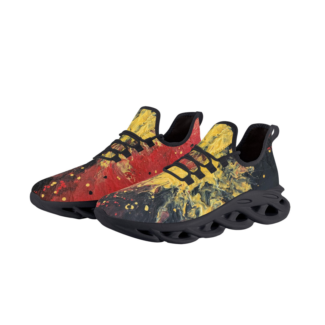 "Stride with Pride: Aboriginal Flag Pour Design Mens Flex Control Sneakers" - Walkaboutgirl 