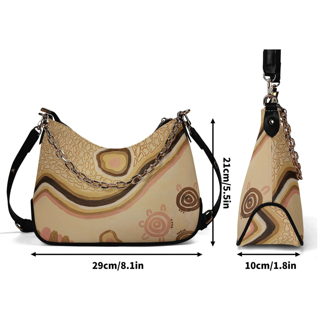 Lady PU Cross-body Bag With Chain Decoration - Walkaboutgirl 