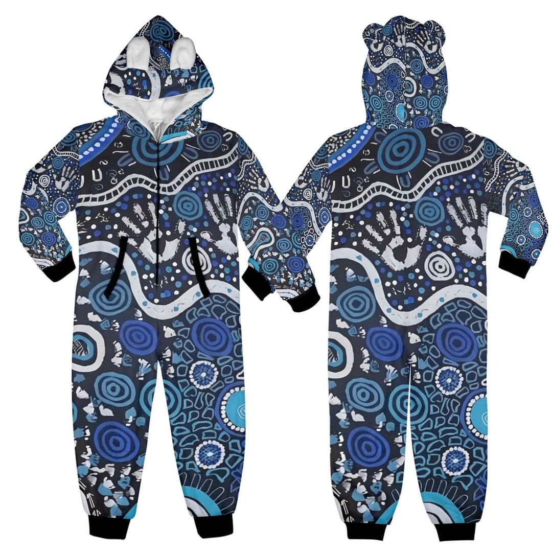 One-Piece Zip Up Hooded Pajamas for Big Kids - Walkaboutgirl 