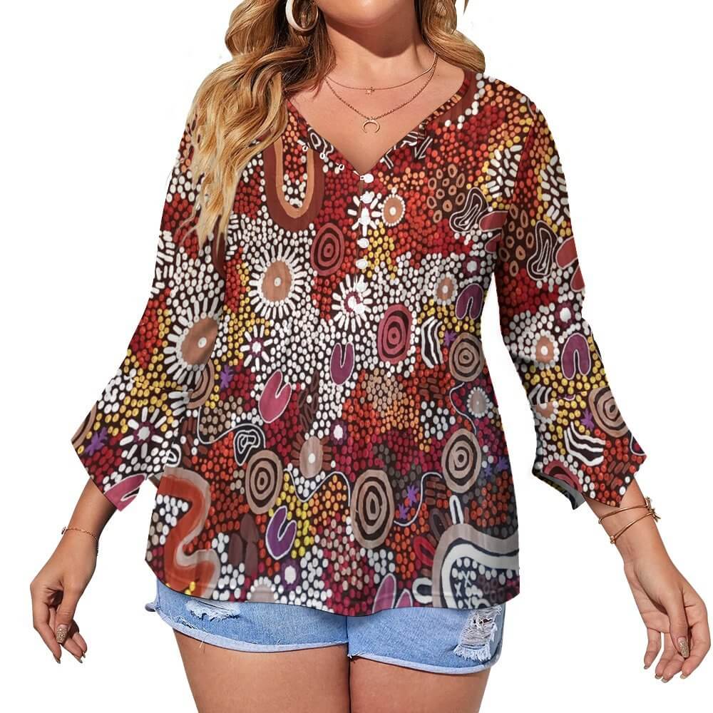 Women's ruffled petal sleeve top - Walkaboutgirl 