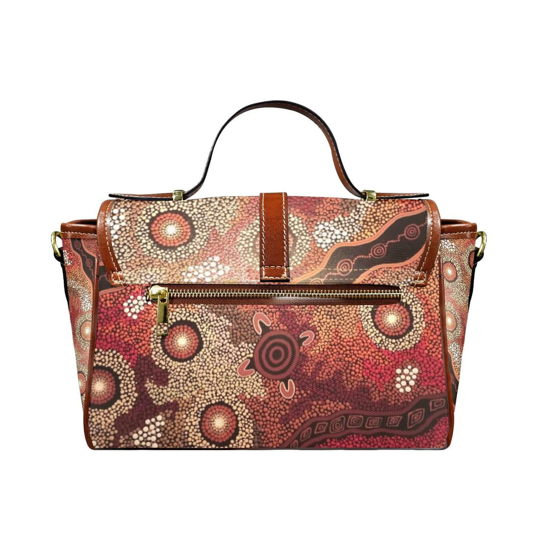 Multi-Function Satchel-Brown strap handbag