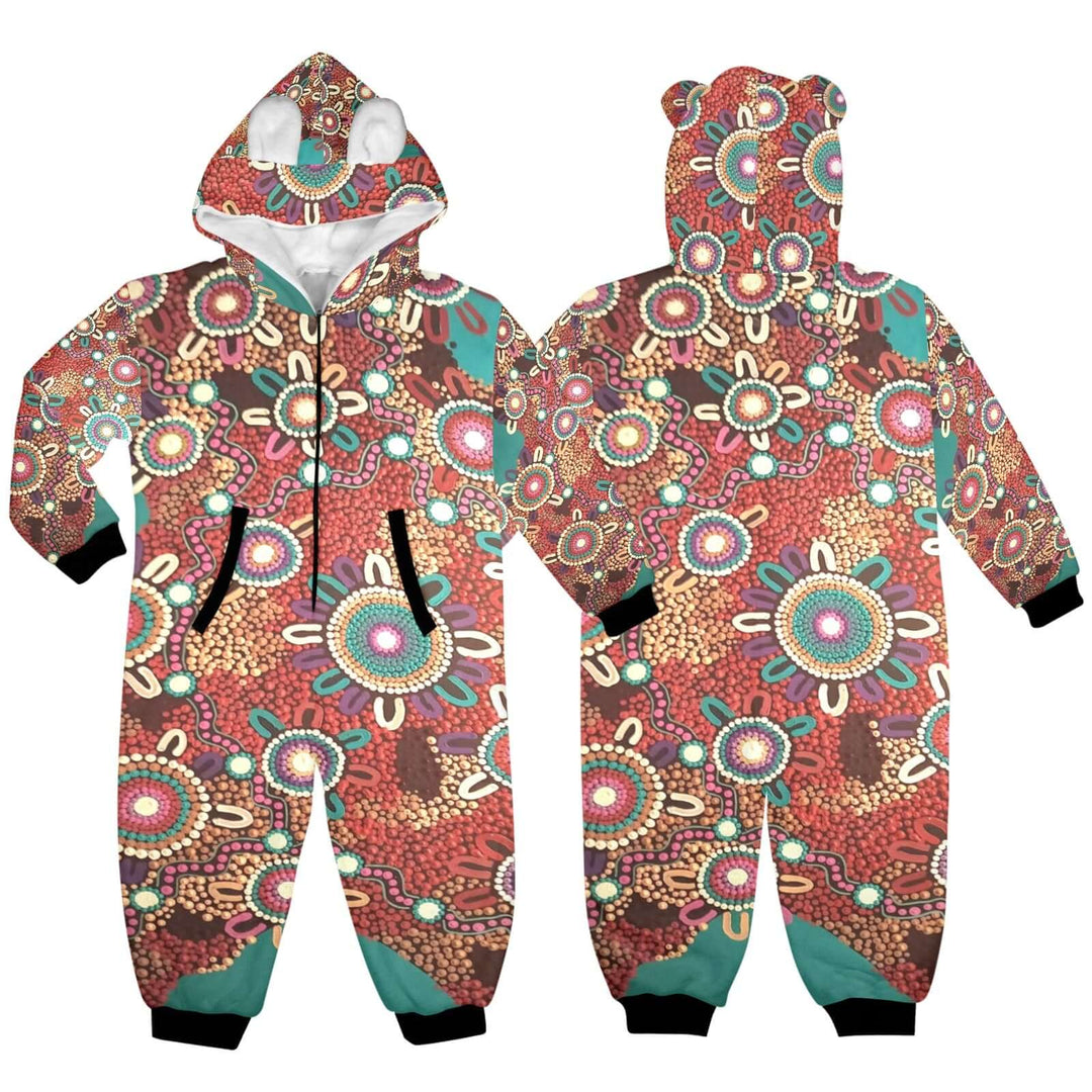 One-Piece Zip up Hooded Pajamas for Little Kids - Walkaboutgirl 