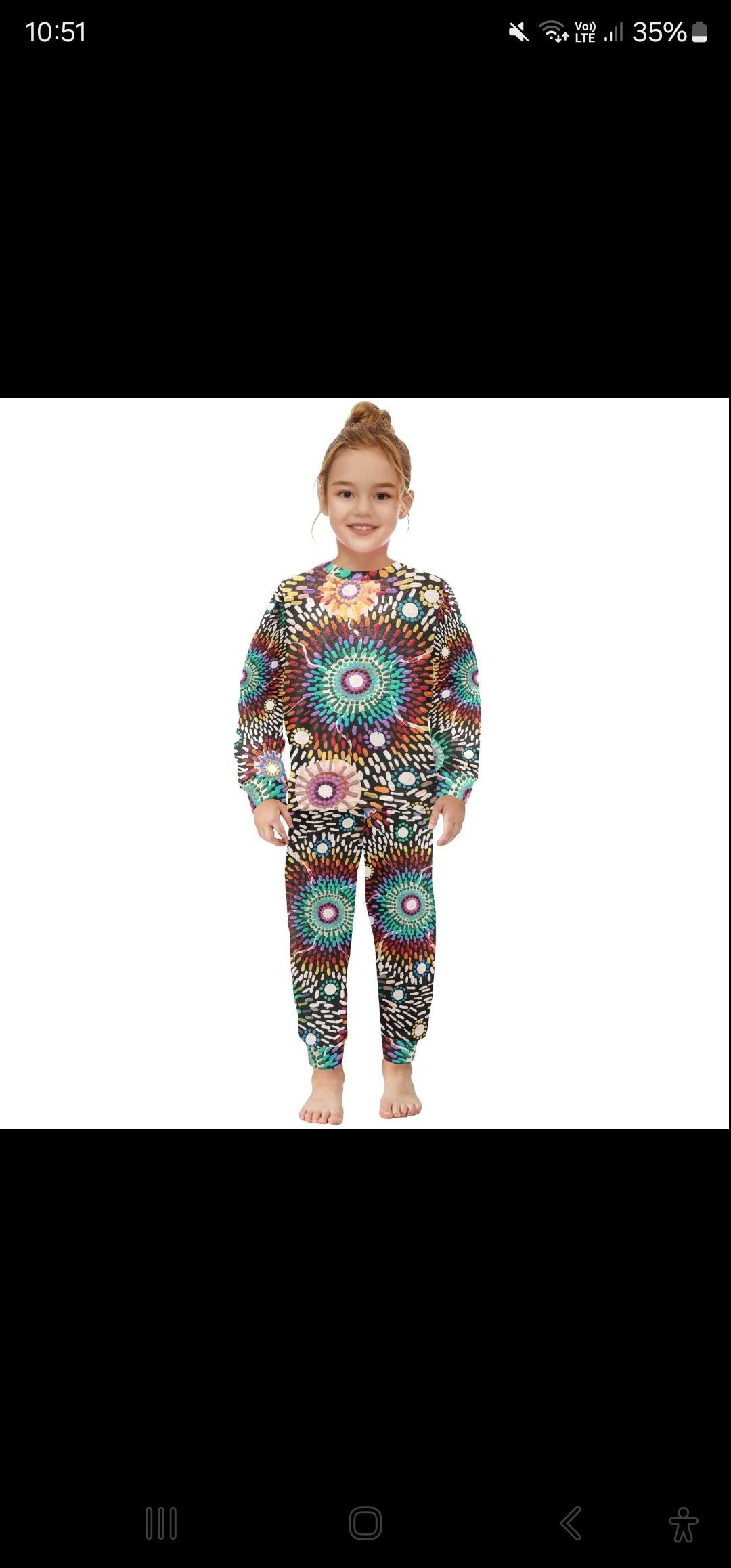 Little Girls' Crew Neck Long Pajama Set