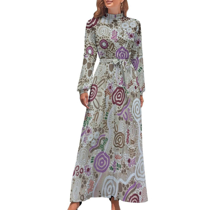 Long Sleeve High Neck Long Dress Long dress - Walkaboutgirl 