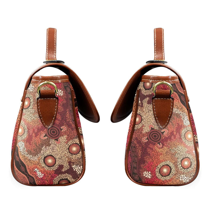 Multi-Function Satchel-Brown strap handbag