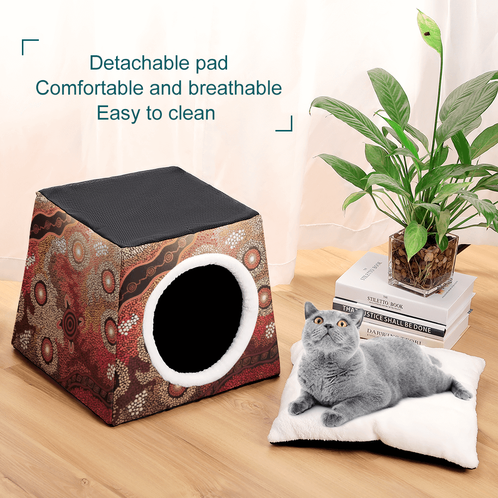 Custom Pet Selfwarming Nest Pet Soft Sleeping Bed Puppy & Cat House - Walkaboutgirl 