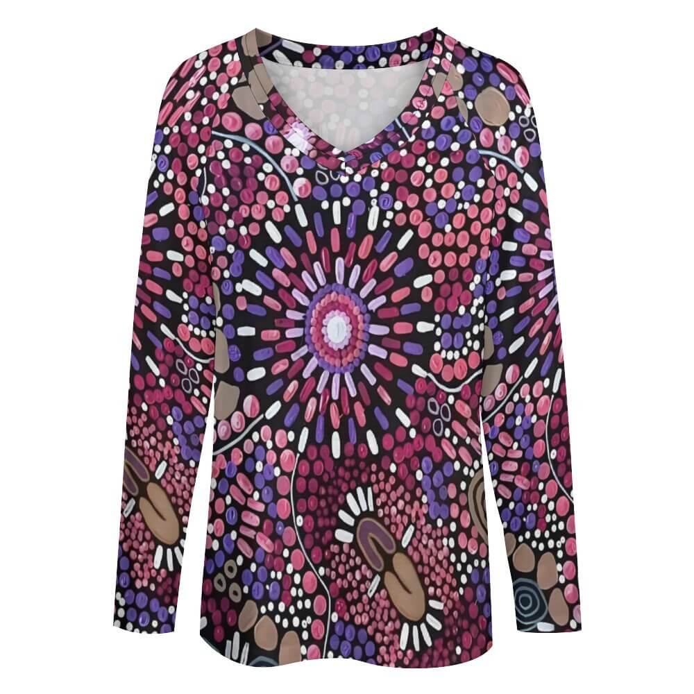 Women  Long Sleeve Loose Tee - Walkaboutgirl 