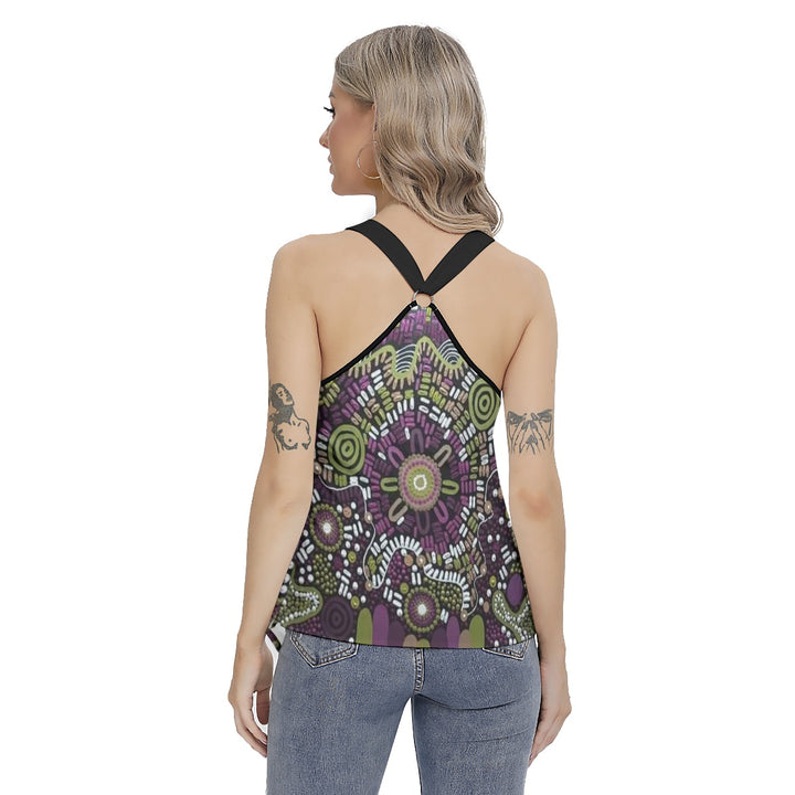 Women's Racing Tank Top With Irregular Hem - Walkaboutgirl 