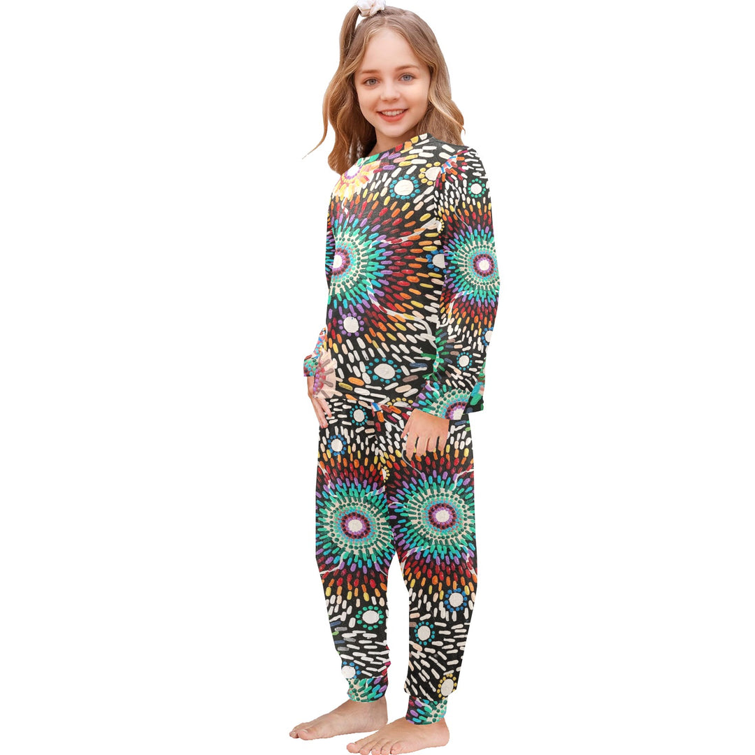 Little Girls' Crew Neck Long Pajama Set - Walkaboutgirl 
