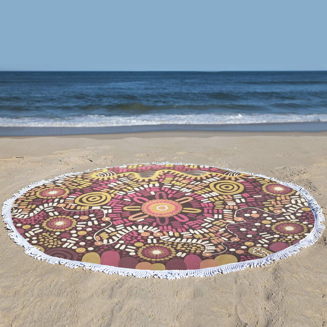 Circular Beach Shawl Towel 59"x 59" - Walkaboutgirl 