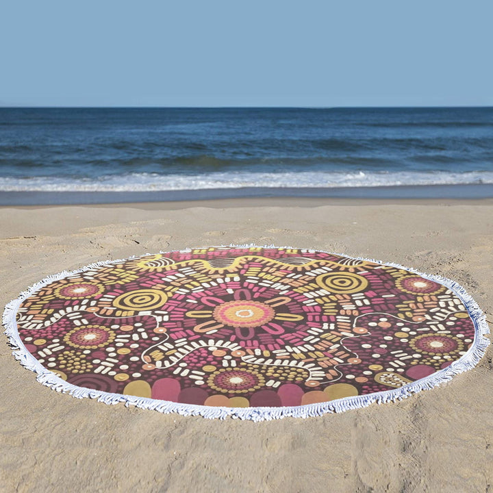 Circular Beach Shawl Towel 59"x 59" - Walkaboutgirl 